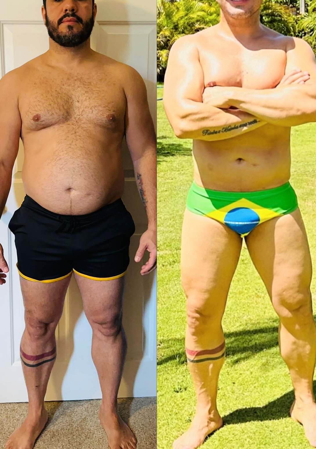 Resultado real 13 — comparativo antes e depois de um aluno acompanhado pela OmniFit